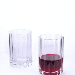 BAVARY Luno Drinkglazen 300 ml – Set van 2 – Ribdesign met Dikke Bodem