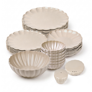 Bavary Lotus Serviesset 27-delig Crème Beige – 6 Personen
