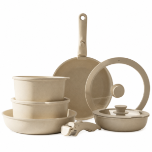 Bavary Pannenset 11-delig Crème – Afneembare Handgrepen – Inductie