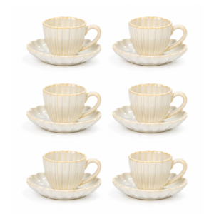 Bricard Paris Espressoset 12-delig Beige – 125 ml