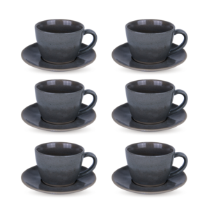 Bricard Albi Koffiekopjes Set 12-delig Donkergrijs – 200 ml