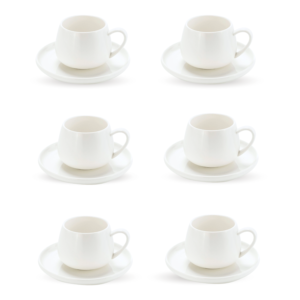 Bricard Aragon Koffiekopjes Set 12-delig Wit – 250 ml